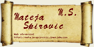 Mateja Špirović vizit kartica